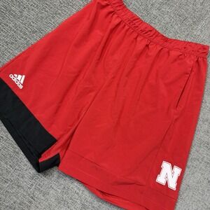 Adidas Nebraska Cornhuskers Aeroready Shorts Mens XL Red Athletic‎ Training Gym
